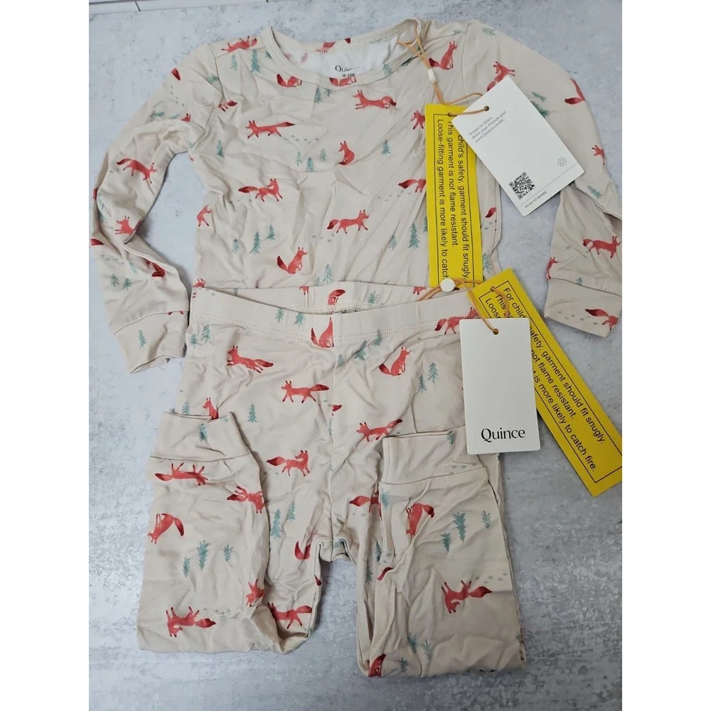 NWT Quince Pajama Set Toddler Pajamas Sz 18 -24  Months Unisex